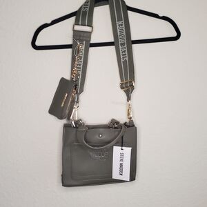 Steve Madden Olive Green White Blivonia Mini Tote Crossbody Purse Casual NWT